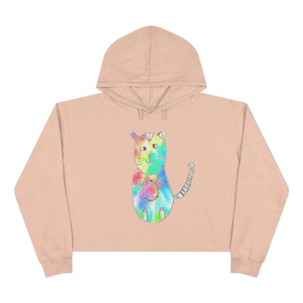 Tie-Dye Cat Crop Hoodie - Image 2