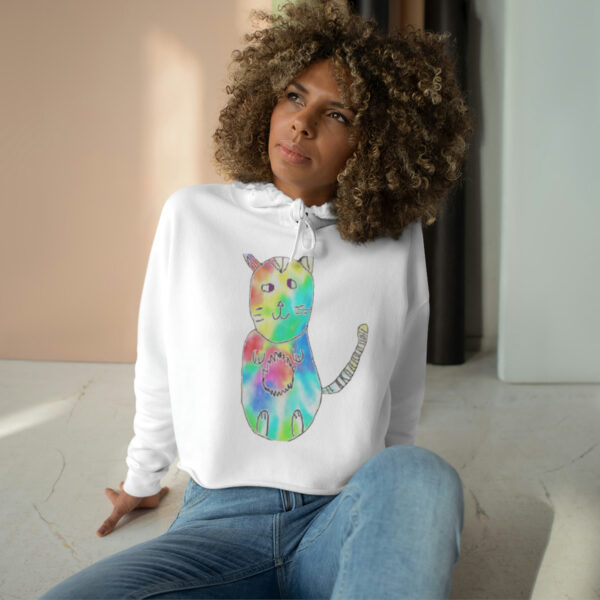 Tie-Dye Cat Crop Hoodie - Image 4
